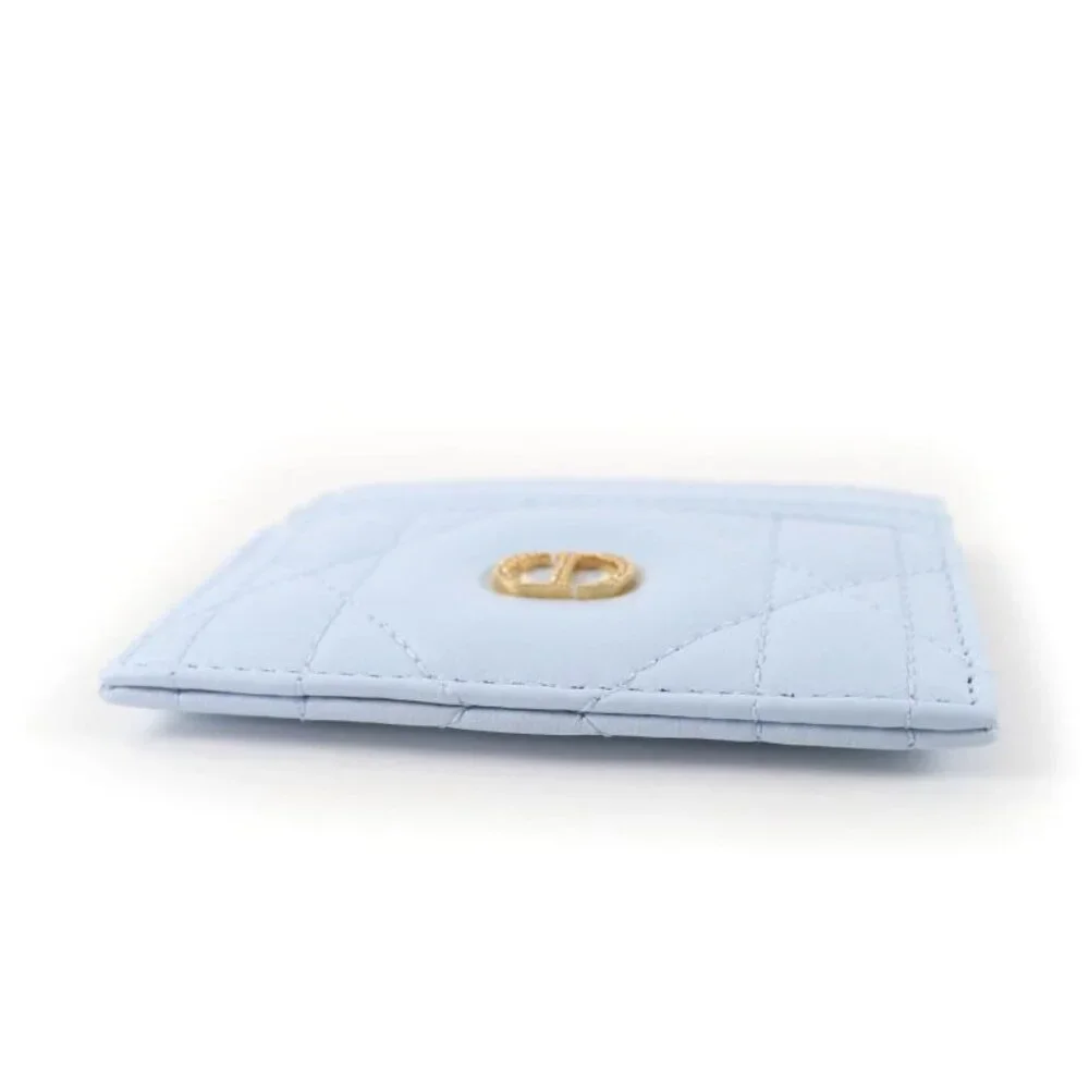 Christian Dior 25 AW Caro Freesia Crystal Card Holder Lambskin Card Case